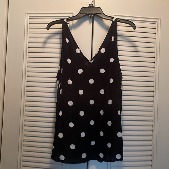 Black and white polka dot tank top - Picture 2 of 2